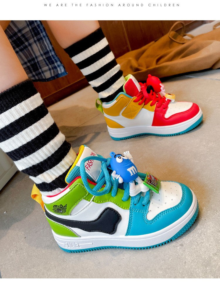 New Children Casual Shoes Four Seasons Kids Single Sneaker Mandarin Ducks Basketball Sports Shoes Boys Girls Sneaker Board Shoes