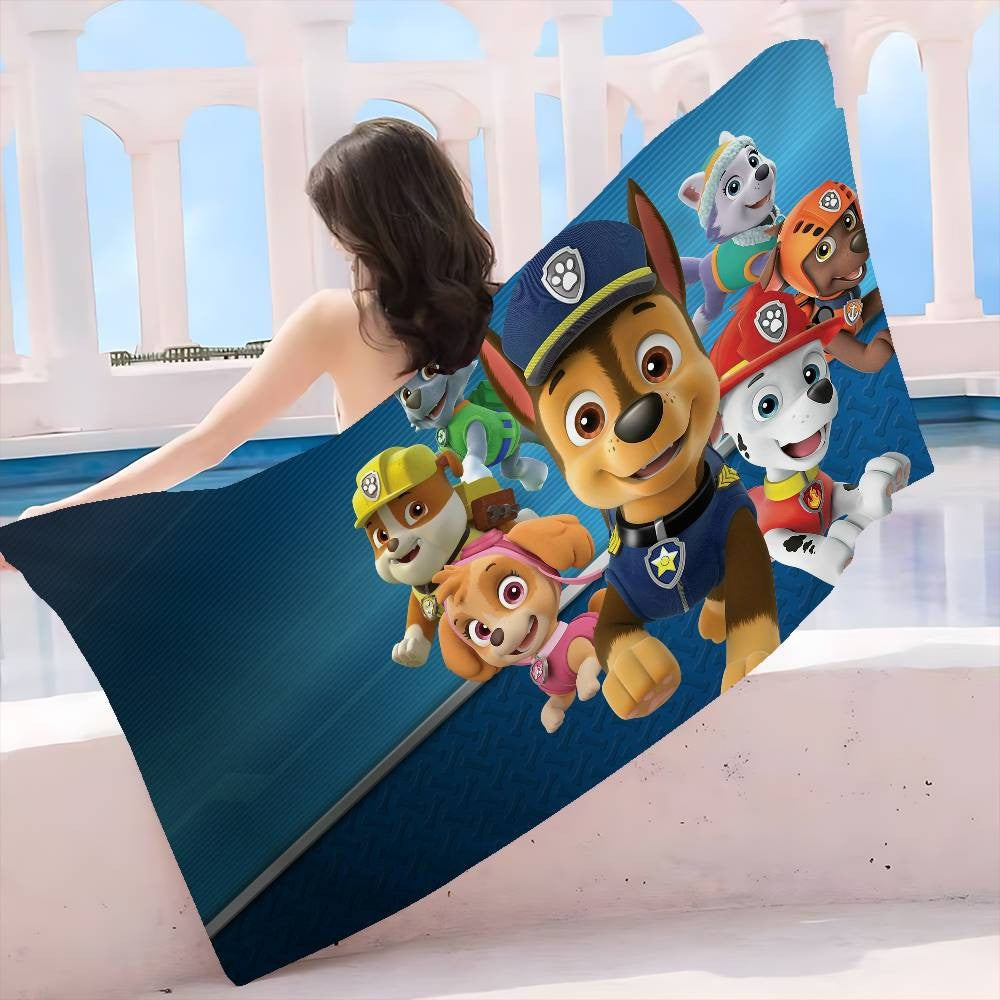 TV Paw Anime P-Patrols Anime Beach Swimming Towel Soft Absorbent Washcloth Children's Gifts For Kids Travel Camping Gym