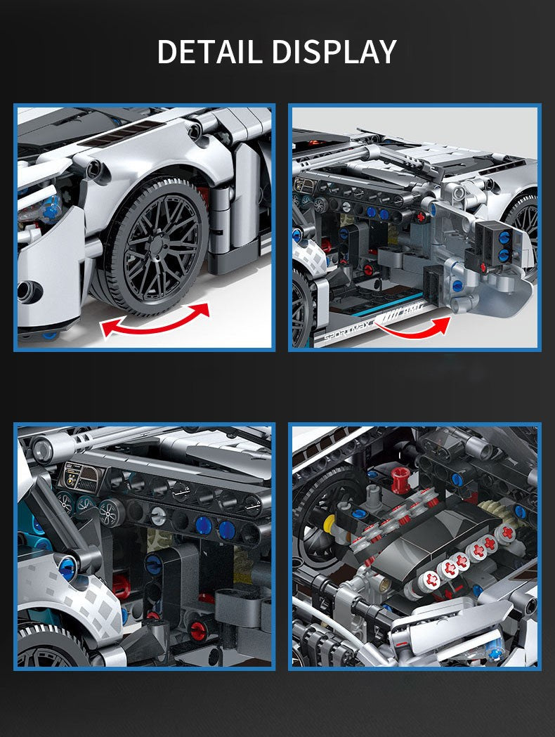 1466 PCS Racing Car Building Blocks Set, 1:14 Scale Sports Vehicle Model Kit for Adults, Toys for Boys Birthday Gifts