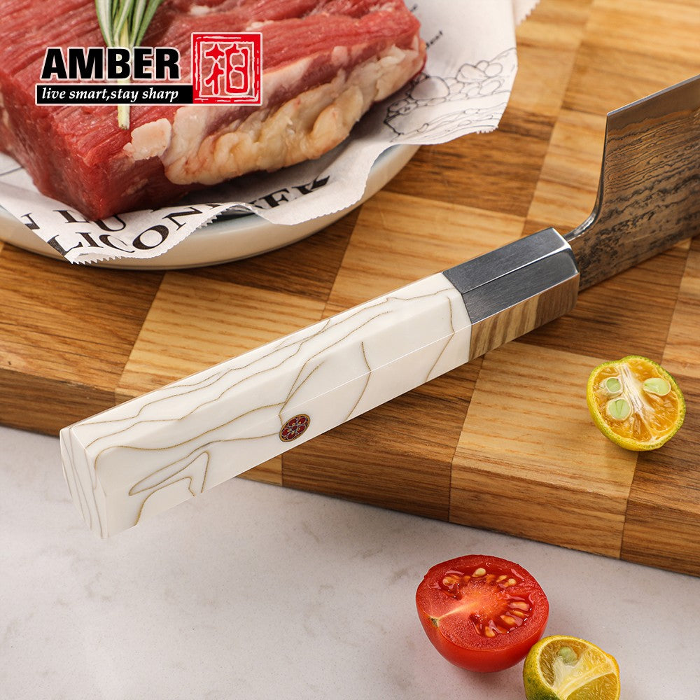 Cutting Tool Chef Santoku Utility Knife white mesh resin HD 67-Layer Damascus Steel Japanese Kiritsuke knife set for kitchen ues