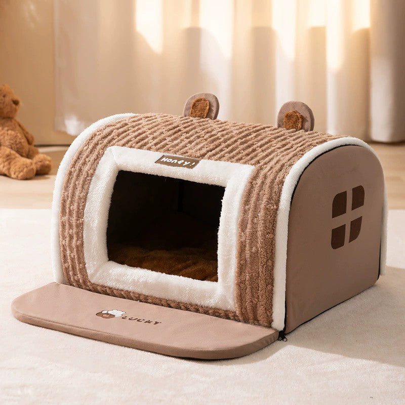 winter Dog Kennel Warm Dog House Mat Detachable Washable Dogs Bed Nest Deep Sleep Tent for Medium Large Dogs House dog Supplies
