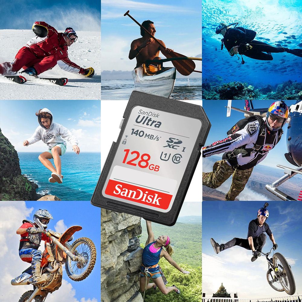 SanDisk Ultra/Extreme/Extreme PRO SD Card 256GB 128GB 64GB SDXC 32GB SDHC Memory Card C10 U1 U3 Carte SD Card for Camera 4K UHD