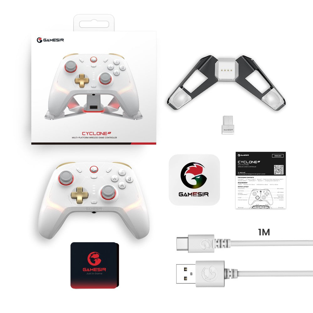 Gamesir Cyclone 2 Wireless Controller with Hall effect Controller for PC Steam Switch ios Andrioid Optional base