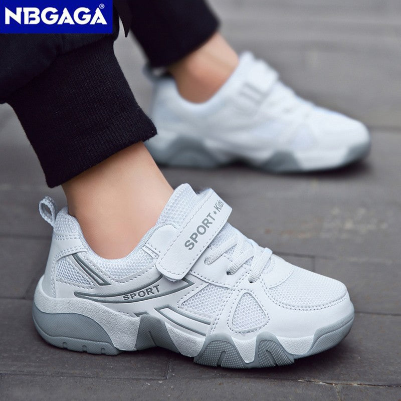 White Breathable Children Walking Shoes Summer Mesh Casual Sneaker for Kids Boys Outdoor Sport Tennis Anti-Slip