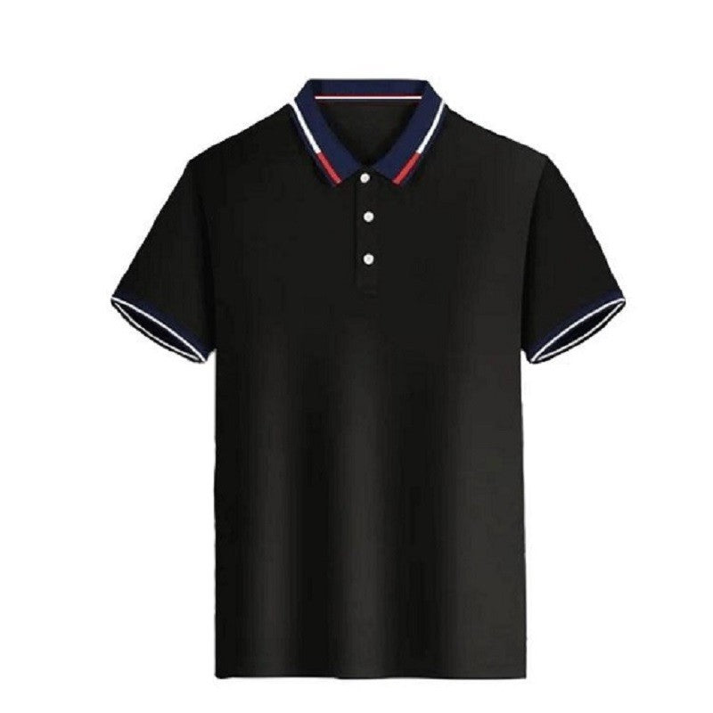 Men's new top Polo shirt T-shirt Summer men's short sleeve color lapel casual fashion white shirt T-shirt men's short sleeve