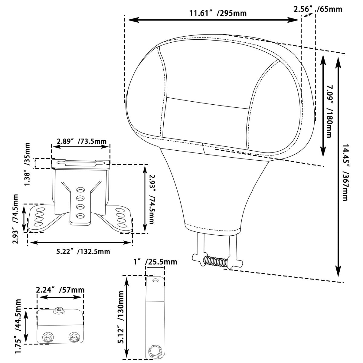 Motorcycle Adjustable Front Driver Rider Backrest Pad Mounting For Harley Touring CVO Road King Electra Street Glide FLTRX 09-24