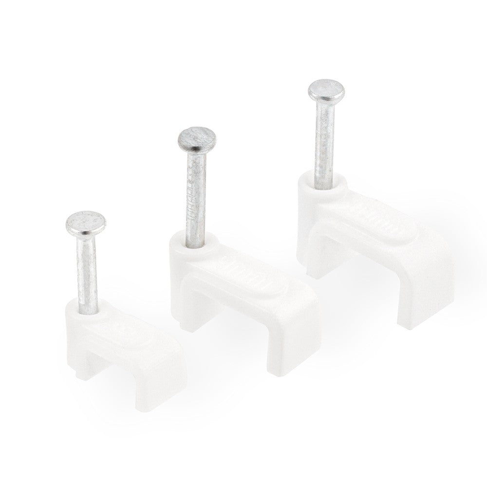100PCS Flat Nail Clip Cable Clips 4mm/6mm/7mm/8mm/9mm/10mm/12mm/14mm Wire Management Electrical Cord Tie Holder Cable Clips