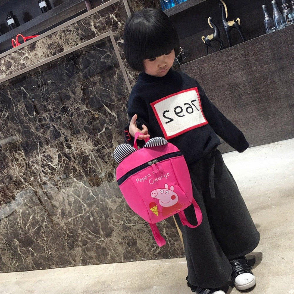 Bear 1-3 Years Old Anti-lost Schoolbag Piggy Cartoon Boys and Girls Kindergarten Primary and Secondary School Backpack
