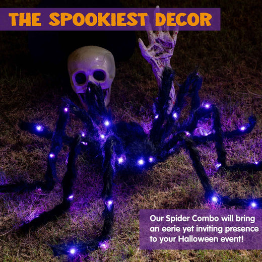 Joyfy 5 ft Light Up Giant Spider Halloween Decorations Scary Spider Halloween Outdoor Party Decorations Props Halloween Yard