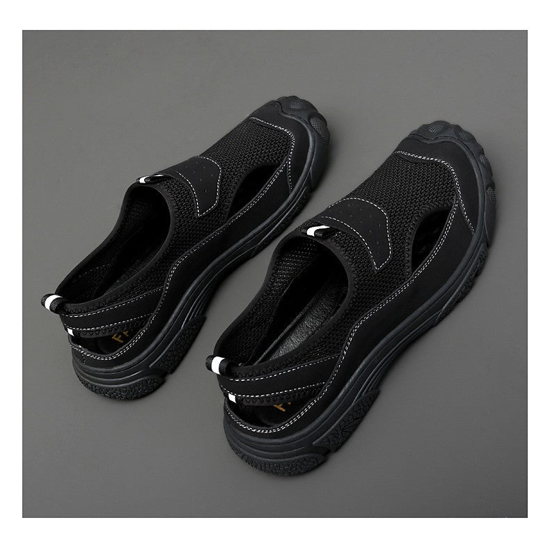 Outdoor Trendy Sandals Summer Mesh Hollow Casual Outerwear Shoes Men's Breathable Sports Shoes Beach Sandals New