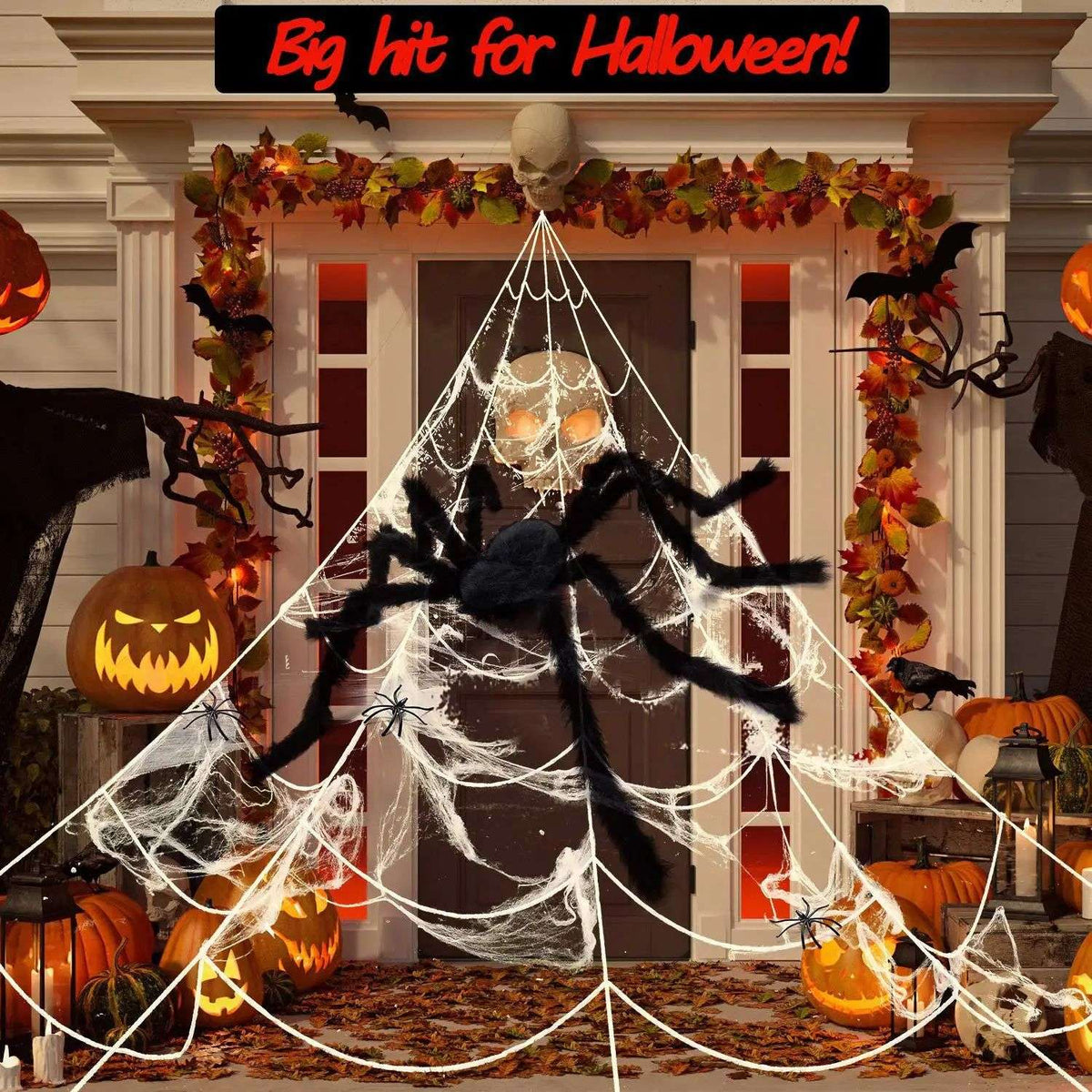 Halloween Spider Decoration Realistic Super Plush Spider Scary Indoor Home Scream Party Outdoor Garden Yard Decoration Supplies