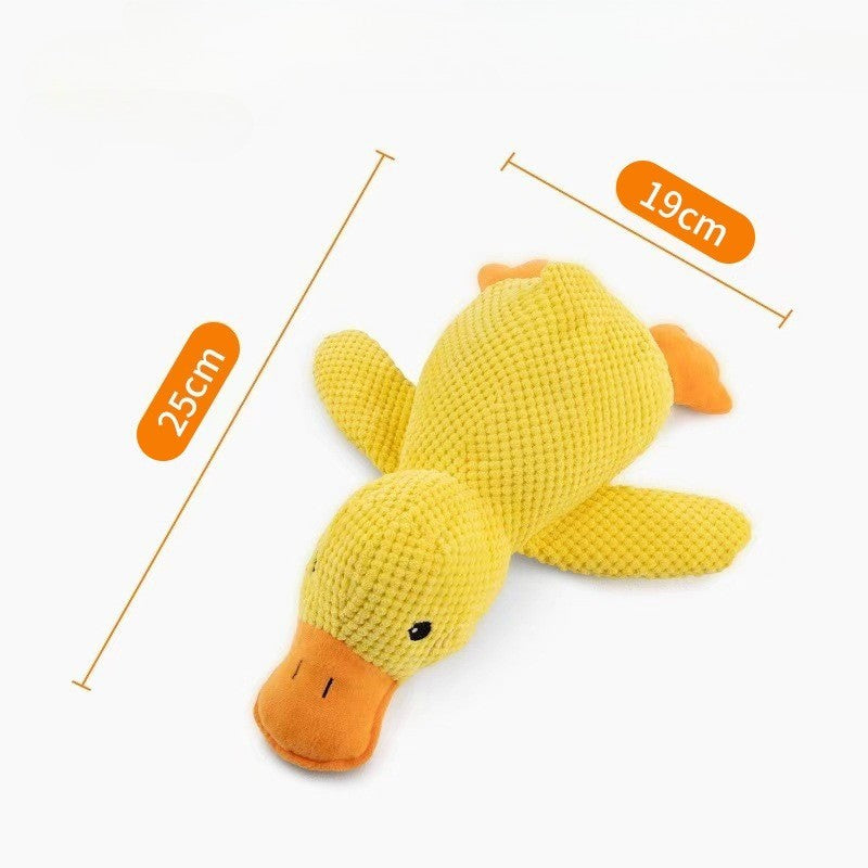 Plush Companion Sleeping Duck Dog Toys for Small Large Dogs Bite Resistant Teeth Grinding Sound Relief Duck Sound Toy