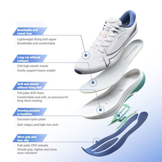 Xtep 2000km Plus Running Shoes 2025 New Spring Lightweight Anti-slip Wear-Resistant Men's Training Jogging Sneakers 875319110001