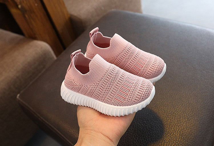 Size 20-31 Children Shoes Spring Autumn Kids Sneakers Soft Breathable Mesh Boys Slip-on Shoes Patchwork Color Girls Shoes