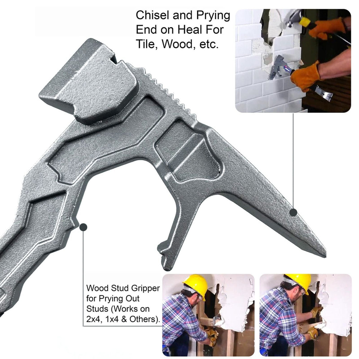 Multi-Functional Hammer With Crowbar Nail Remover Pry Bar Fire Breaking And Dismantling Tools Window Breaker Demolition Tool