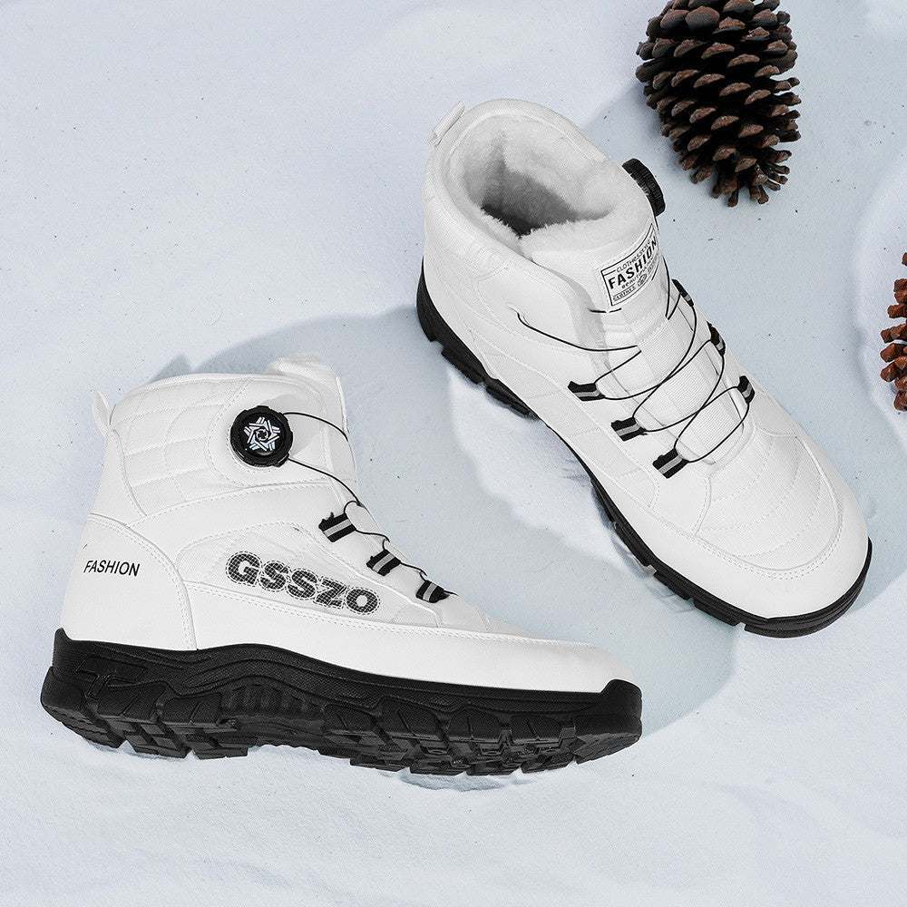 Winter New Swivel Buckle Fleece Waterproof Snow Boots Outdoor Non-slip and Wear-resistant