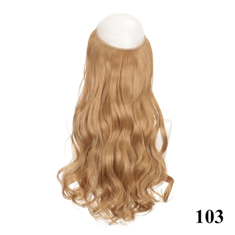 Fish line hair extension piece length (40cm 50cm 60cm) straight hair curly hair daily wear suitable for all women