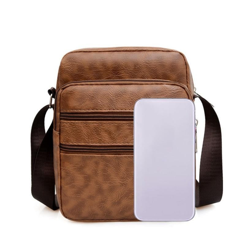 Men's PU Leather Crossbody Shoulder Bags High quality Tote Fashion Business Man Messenger Bag Leather Bags fanny pack