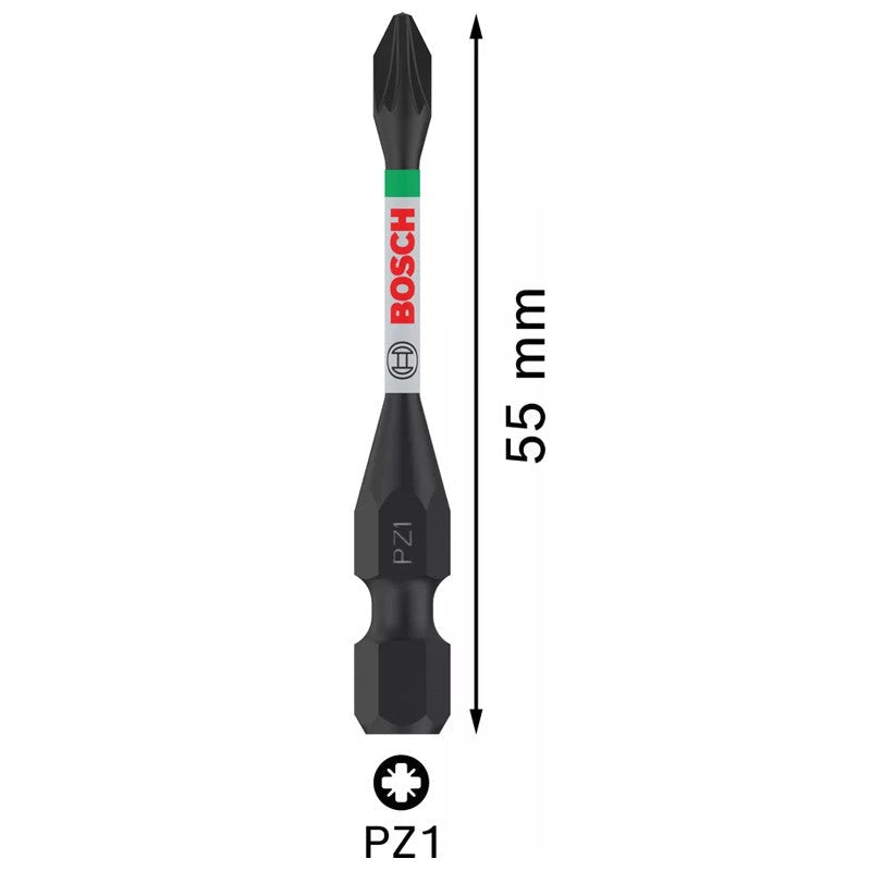 BOSCH Impact Drill Bits PH/PZ 55mm S2 Modified Steel Heat Treatment Process Endurance Tool Attachments Screwdriver Head