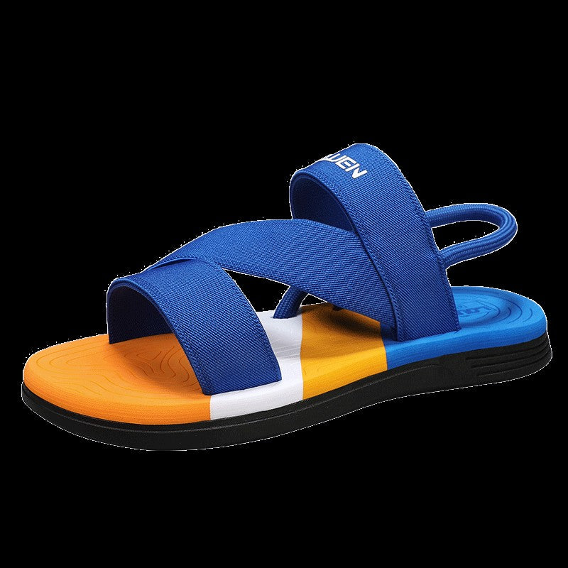 Slippers man summer ankle wrap shoes slip-resistant slide sandals summer male slippers beach Water Shoes Zapatillas Hombre Blue