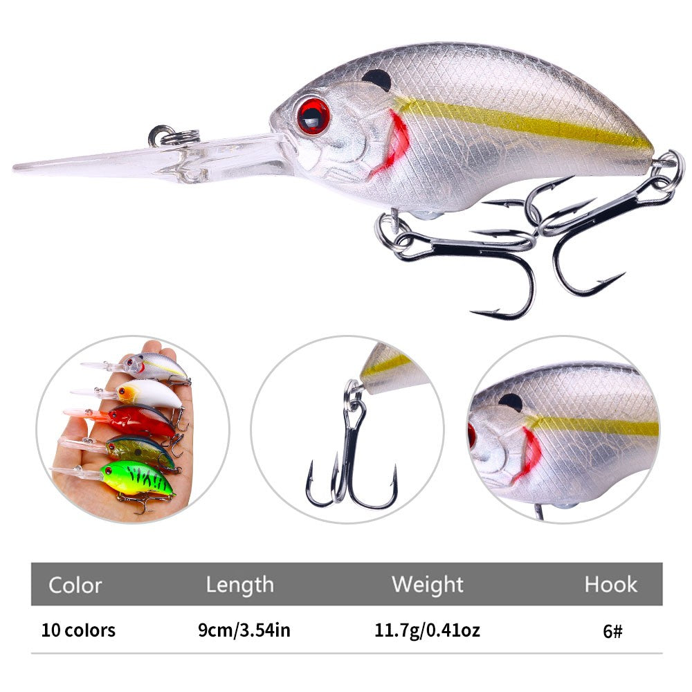 HENGJIA 13G 9CM Fishing Lures Rock Crank Bait Crankbait Minnow Bass Treble Hooks Swim Hard Lure Baits Wobbler Long Big Tongue