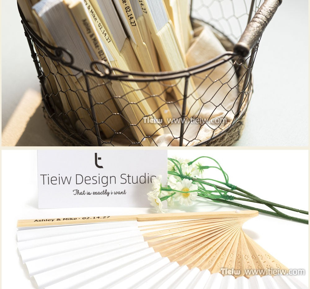 Personalized Wedding Fans Custom Hand Fan For Bridal Shower Beach And Summer Wedding Favors Rustic And Elegant Wooden Paper Fans