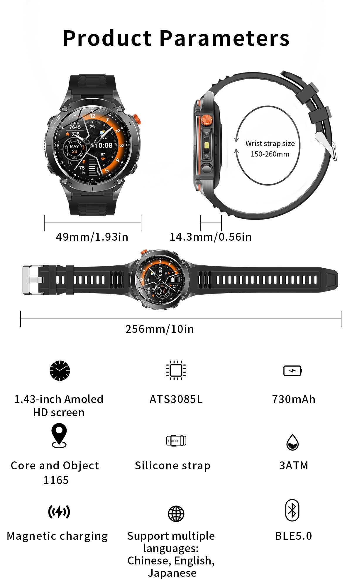 2025 New GUHUAVMI IOS Ultra GPS Smart Watch 10ATM Waterproof Built-in Dual-band GNSS Compass Military Sports Men SWIM Bracelet