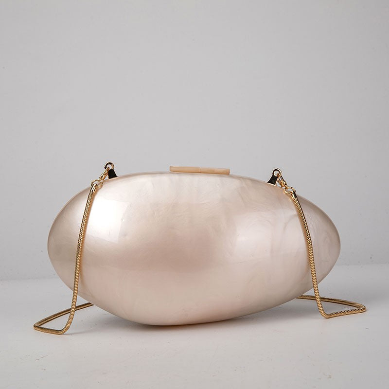 Pearl Acrylic Evening Bags Designer Luxury Clutch Purse Mini Women's Wallet Shell Chain Shoulder Crossbody Wedding Party Handbag