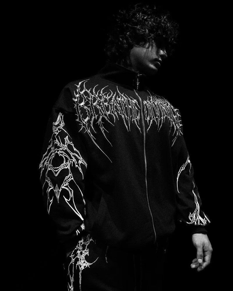American Gothic Harajuku dark style fashion men jacket Y2K high street casual personality clothing oversized trendy sportswear