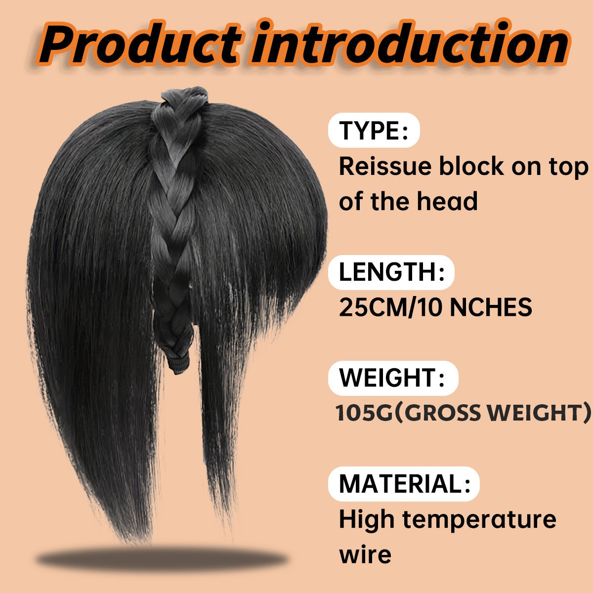 Synthetic Hair Topper With Headband Hair Bangs 3D Hair Bangs Synthetic Hair Clip In Hair Extensions For Daily Use Hair Accessori