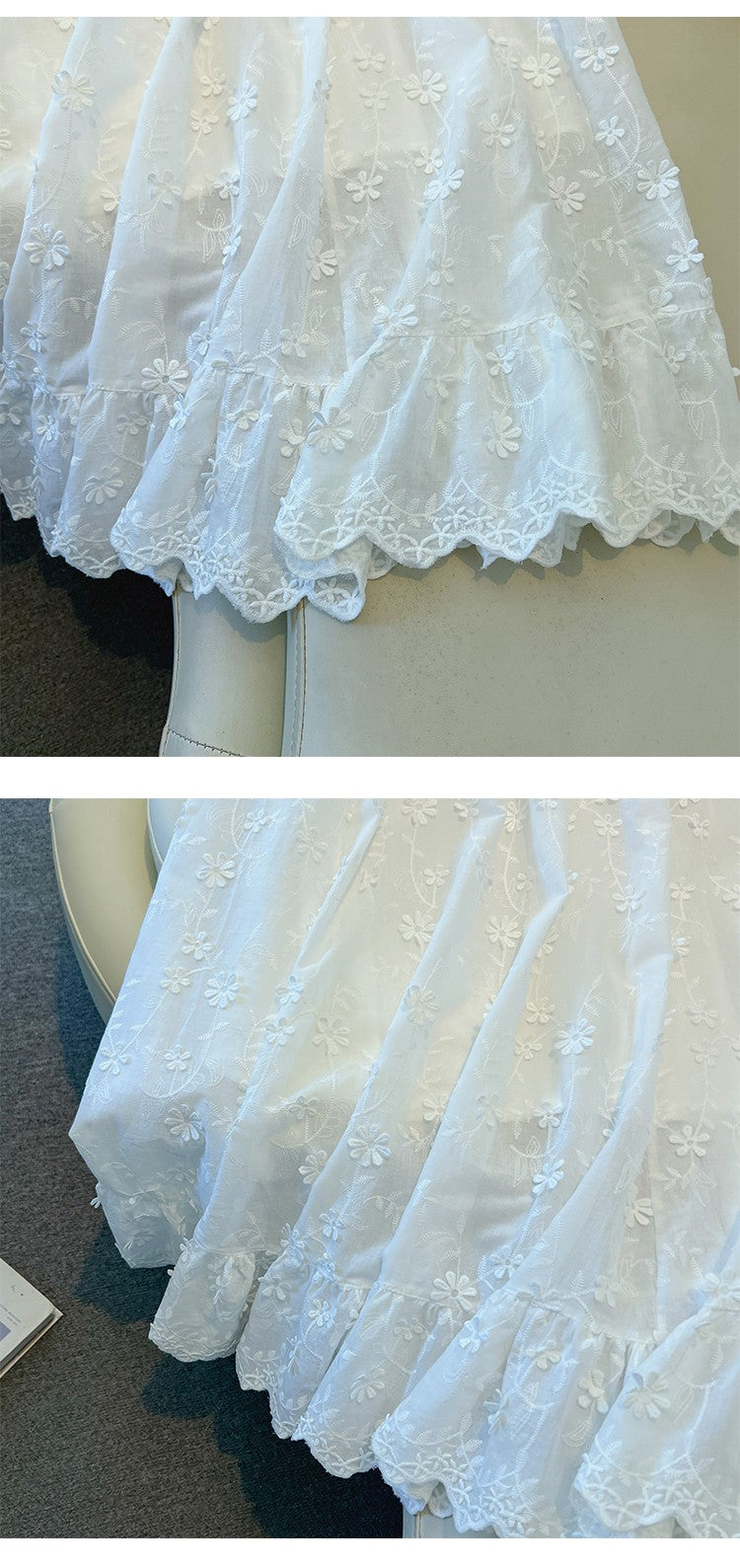 Casual sweet High Waist Chic floral lace Ruched loose Skirts Korean Fashion Office Lady Basics Plus Size Clothing