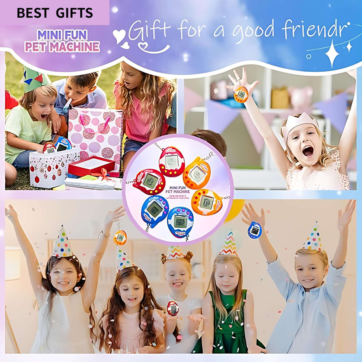 6-48PCS Virtual Pet Keychain Digital Pet Electronic Handheld Game Video Game Party Birthday Nostalgic 90s