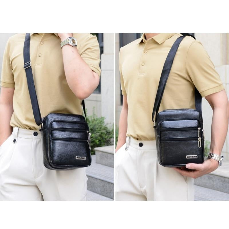 Men's PU Leather Crossbody Shoulder Bags High quality Tote Fashion Business Man Messenger Bag Leather Bags fanny pack