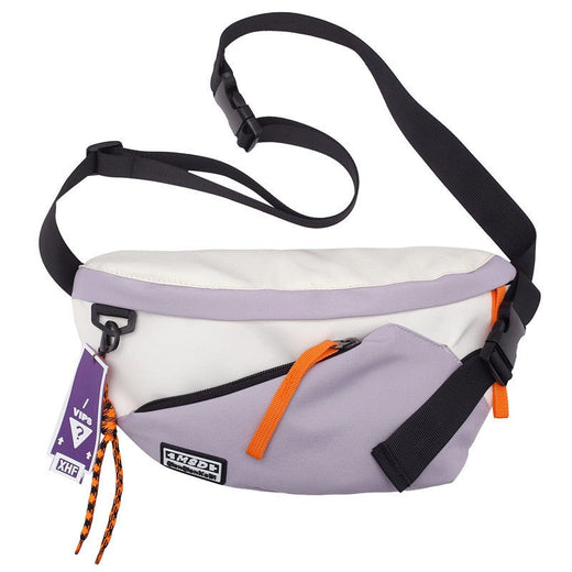 Couple style color blocked large capacity fashionable single shoulder crossbody bag, casual sports chest bag waist bag