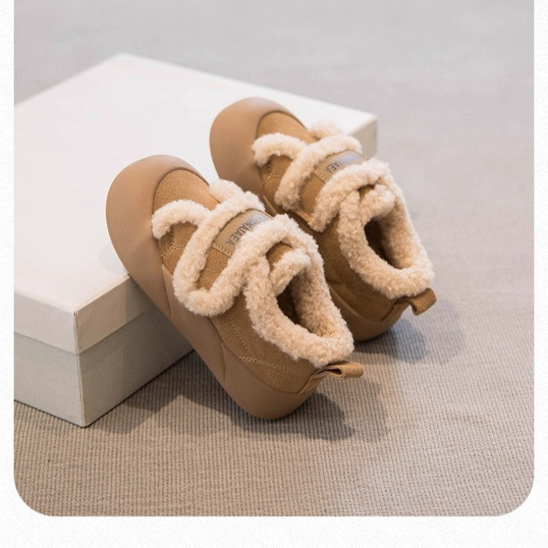 2025 Children's Cotton Shoes Winter New Style Thickened Warm and Comfortable Girls' Soft Bottom Fashion Retro Boys' Casual Shoes