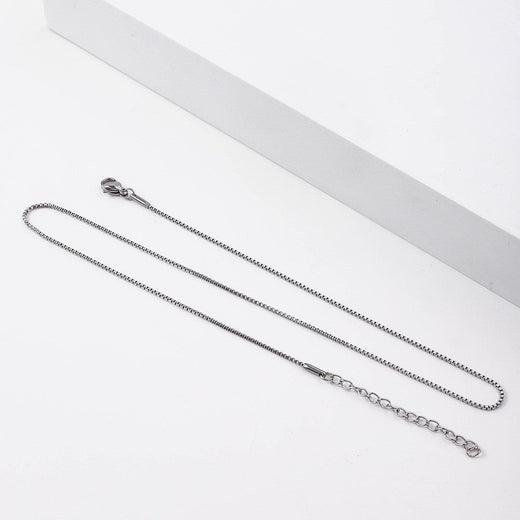 1.2mm Simple Stainless Steel Box Chain Necklace Gold Color Titanium Steel Men Necklace Fashion Women Jewelry Trend Accessories