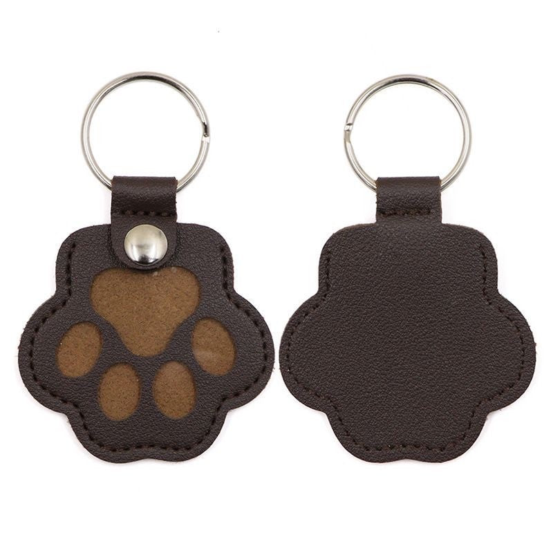 Pet Hair Memorial Keychain PU Leather Keepsake Locket for Cat Dog Fur Pet Hair Storage Pendant Handbag Hanging Accessories