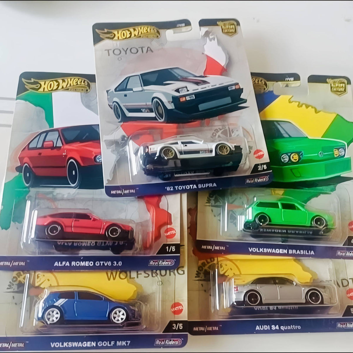 Hot Wheels Premium Car Culture World Tour 1/64 Diecast Volkswagen Golf Brasilia Audi S4 Quattro Alfa Vehicle Model Toy