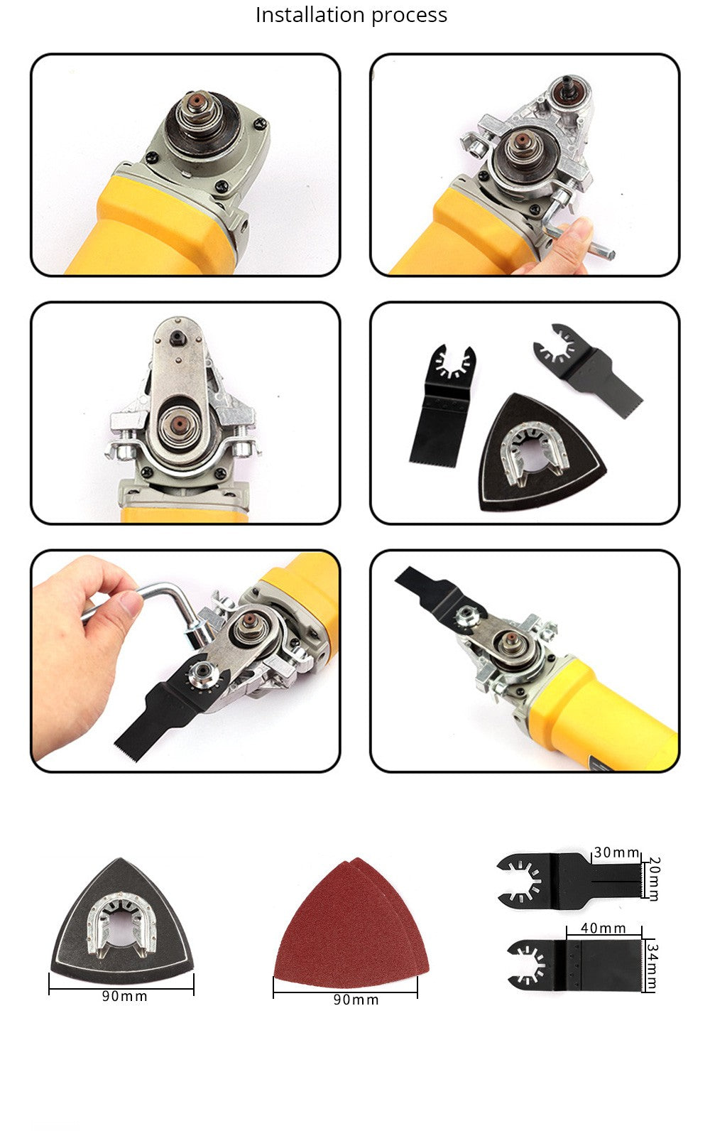 Angle Grinder Modified Oscillating Tool?Renovator Saw Slotting Machine Multifunction Power Woodworking Tool With Trimmer Blades