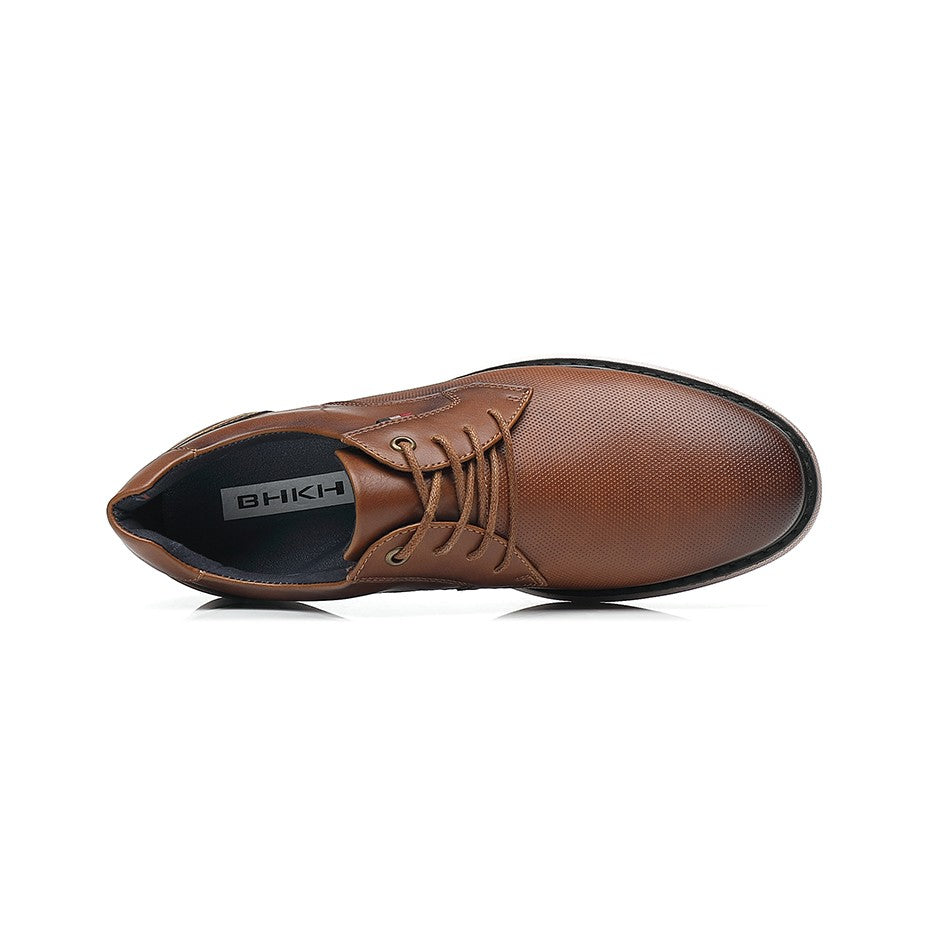BHKH 2025 Genuine Leather Dress Shoes Comfy Men Casual Shoes Smart Business Work Office Lace-up Men Shoes