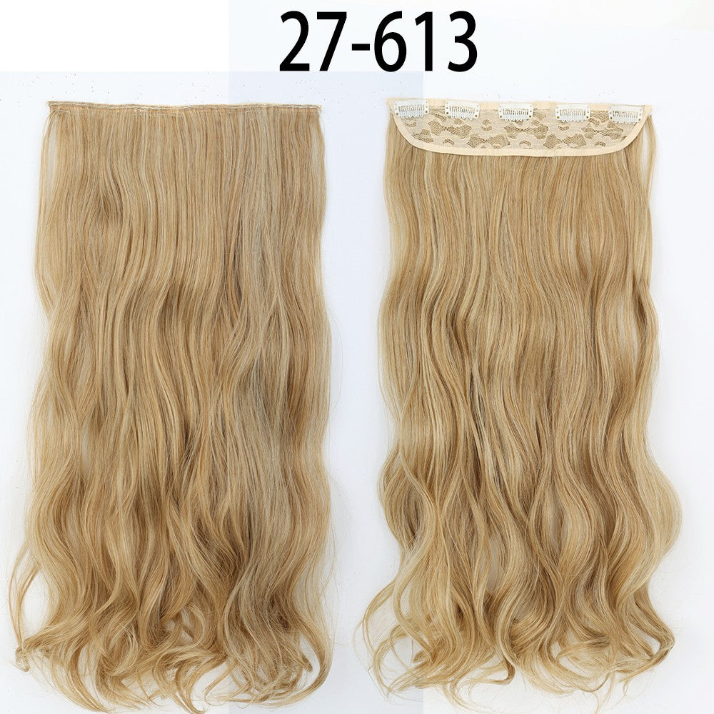 Synthetic Long Straight 5 Clip In Hair Extensions 22’‘ High Resistant Temperature Fiber Black Brown Blonde Hairpiece