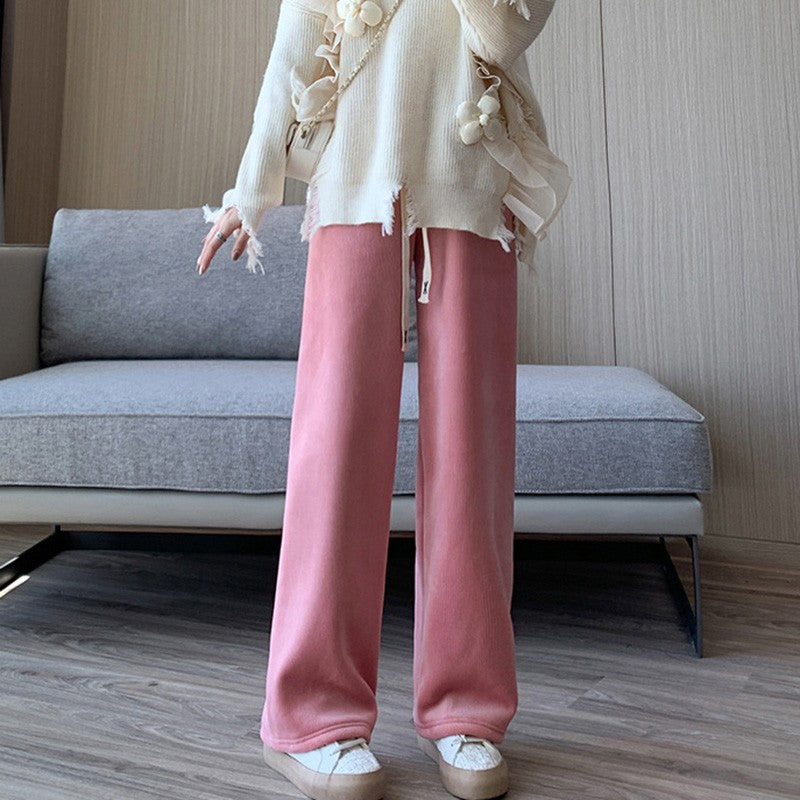 Women Long Pants Spring Autumn Women Elastic Waist Stright Long Wide leg pants 2024 Casual Female Long Pants Trousers