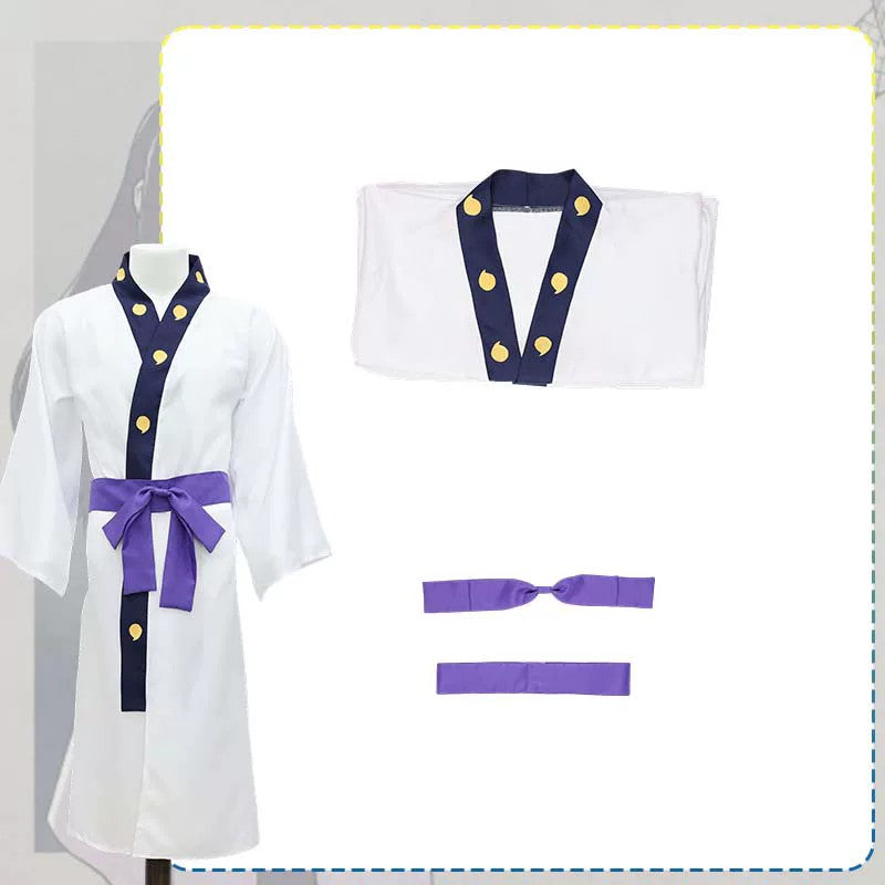 Anime Orochimaru Cosplay Costume Japanese White Long Sleeves Kimono Bathrobe Robe Belt Adult Man Woman Halloween Suit