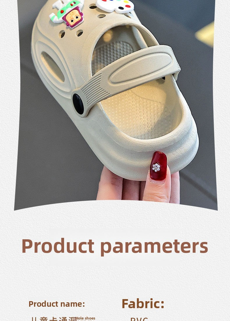 Children's Slippers New Home Girls Baby Indoor Non-slip Boys Cool Slippers Go Out Boys Hole Shoes