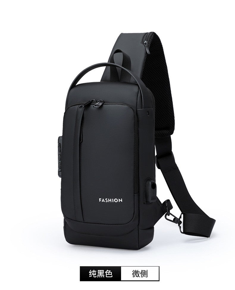 Men Anti Theft Chest Bag Shoulder Bags USB Charging Crossbody Package School Short Trip Messengers Bags Men's Oxford Sling Pack