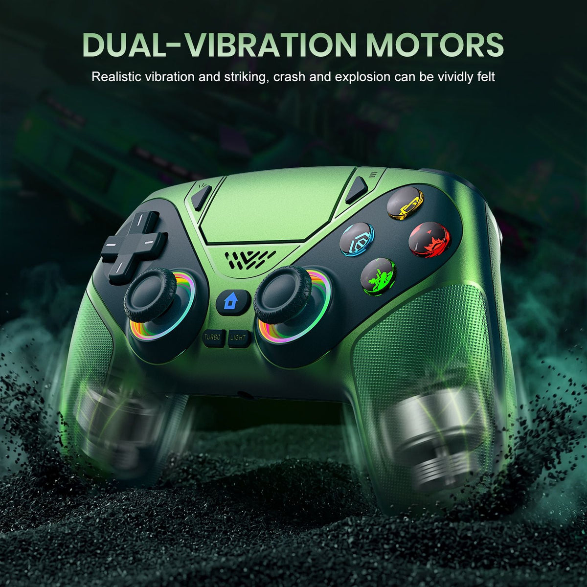 Controller For Playstation5 PS5/PS5 Pro/Slim/PC,RGB Wireless Gamepad Hall Effect Trigger Marco/Turbo Anti-Drift Game Joystick