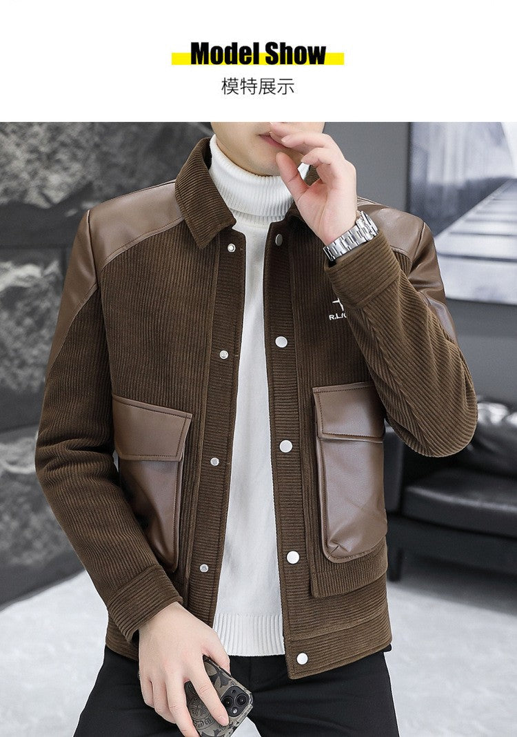 Korean Winter Jacket for Men Thickened and Warm Wool Blends Jacket Casual Business Streetwear Overcoat Social Men Clothing 2023