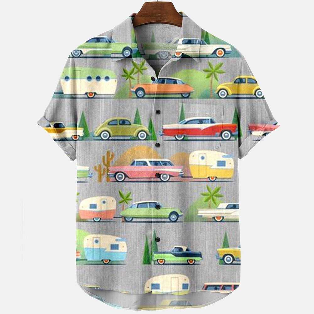 Hawaiian Shirts For Men Fashion Comfortable Unisex Short Sleeve Tops Beach Travel Surf Casual Shirts Oversized Men's Shirts