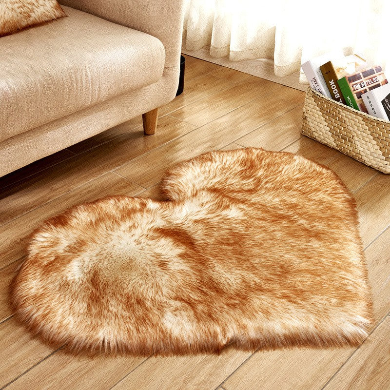 Heart Shaped Faux Fur Rug Bedroom Fluffy Shaggy Area Rugs Sheepskin Fuzzy Rug Carpets Throw Shag Rug Sofa Decor Floor Mat Plush
