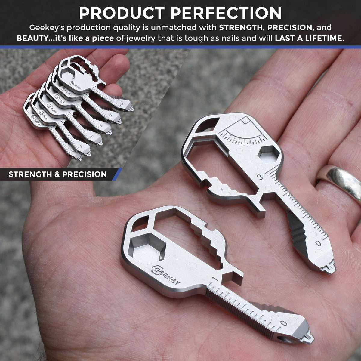 24 in 1 Key Tool Multi functional Stainless Steel Keychain Creative Small Tool Key EDC Key Tool